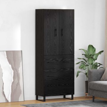 vidaXL Aukštas spintelė 2 pcs Juodas ąžuolas 69,5 x 34 x 180 cm