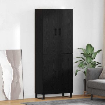 vidaXL Aukštas spintelė 2 pcs Juodas ąžuolas 69,5 x 34 x 180 cm