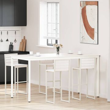 vidaXL Baro stalas Balta 200 x 100 x 105 cm Kietos pušies mediena