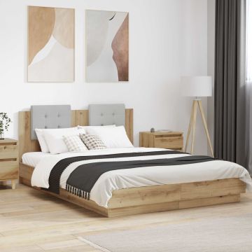 vidaXL Lovos Rėmas su Galvūgaliu Amatininkų ąžuolas 160 x 200 cm