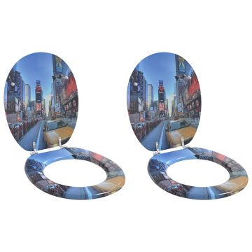 vidaXL Minkštai užsidarantis tualeto dangtis 2 pcs Pilka 44 x 38 cm