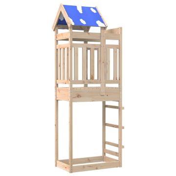 vidaXL Žaidimų bokštas Ruda 85 x 52,5 x 239 cm Kietos pušies mediena