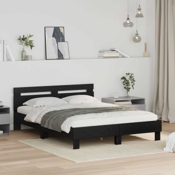 vidaXL Lovos rėmas Juodas ąžuolas 120 x 200 cm Apdirbta mediena