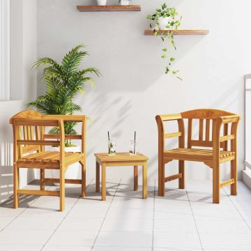 vidaXL Sodo rožių poilsio rinkinys 3 pcs Kietos akacijos mediena