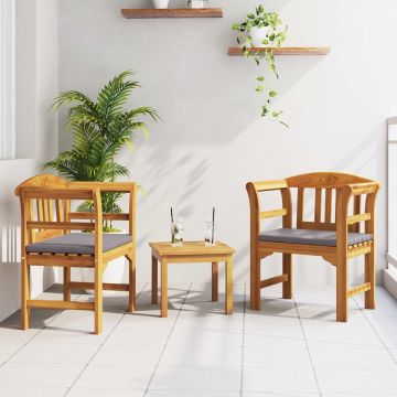 vidaXL Sodo rožių poilsio rinkinys 3 pcs Kietos akacijos mediena