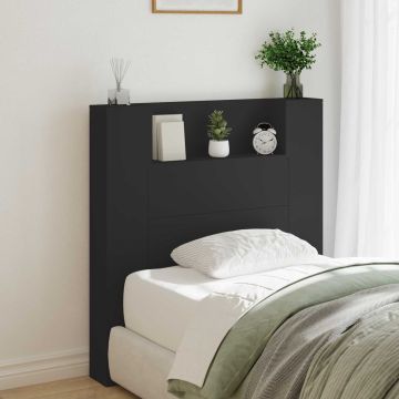 vidaXL Galvūgalis Juoda 100 x 16,5 x 103,5 cm Apdirbta mediena