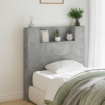 vidaXL Galvūgalis Betono pilka 100 x 16,5 x 103,5 cm Apdirbta mediena