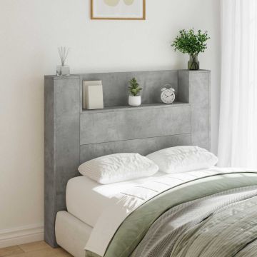 vidaXL Galvūgalis Betono pilka 120 x 16,5 x 103,5 cm Apdirbta mediena