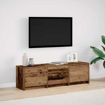 vidaXL TV spintelė su LED su stalčių Senas medis 140 x 34 x 40 cm