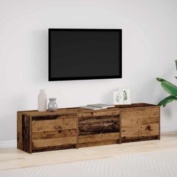 vidaXL TV spintelė su LED su stalčių Senas medis 165 x 34 x 40 cm