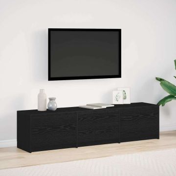 vidaXL TV spintelė su LED su stalčių Juodas Ąžuolas 165 x 34 x 40 cm