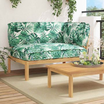 vidaXL Sofos komplektas su pagalve Lapų raštas 133 x 92 x 69 cm