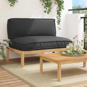 vidaXL Sofos komplektas Juoda 120 x 92 x 69 cm Kietos akacijos mediena