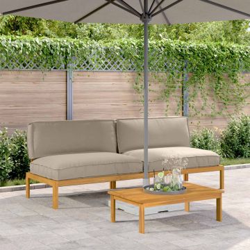 vidaXL Sofos komplektas Taupe 240 x 92 x 69 cm Kietos akacijos mediena