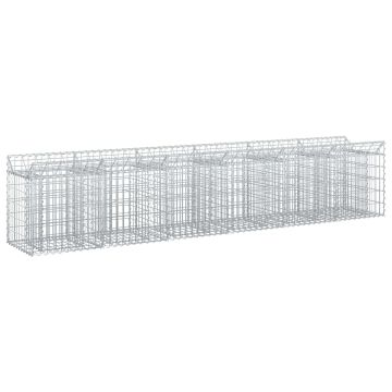 vidaXL Gabioninė pakelta lova 2 pcs Sidabro 300 x 50 x 60 cm