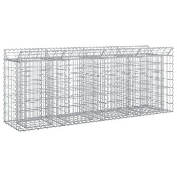 vidaXL Gabioninė pakelta lova 2 pcs Sidabro 200 x 50 x 80 cm