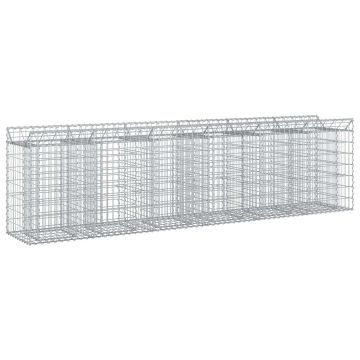 vidaXL Gabioninė pakelta lova 2 pcs Sidabro 300 x 50 x 80 cm