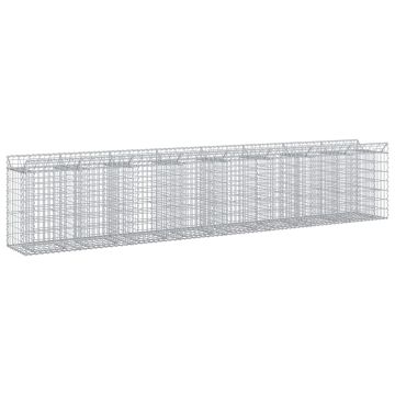 vidaXL Gabioninė pakelta lova 3 pcs Sidabro 400 x 50 x 80 cm
