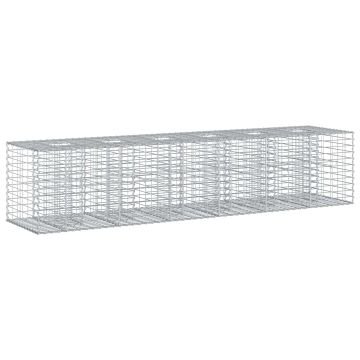 vidaXL Gabioninė pakelta lova 2 pcs Sidabro 260 x 60 x 55 cm