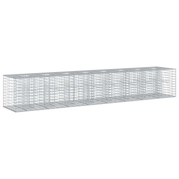vidaXL Gabioninė pakelta lova 2 pcs Sidabro 340 x 60 x 55 cm