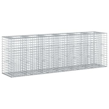vidaXL Gabioninė pakelta lova 2 pcs Sidabro 250 x 50 x 80 cm