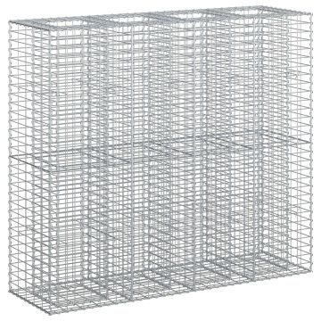 vidaXL Gabioninė pakelta lova 2 pcs Sidabro 170 x 50 x 150 cm