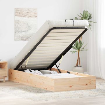 vidaXL Otomano lovos rėmas su saugojimo funkcija 2 pcs Natūrali