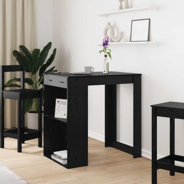 vidaXL Baro stalas Juodas ąžuolas 102 x 70 x 103,5 cm Apdirbta mediena