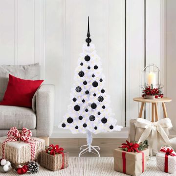 vidaXL Dirbtinė Kalėdų eglutė su 150 LED Balta 120 cm PVC ir plienas