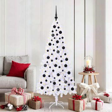 vidaXL Dirbtinė Kalėdų eglutė su 300 LED Balta 180 cm PVC ir Plienas