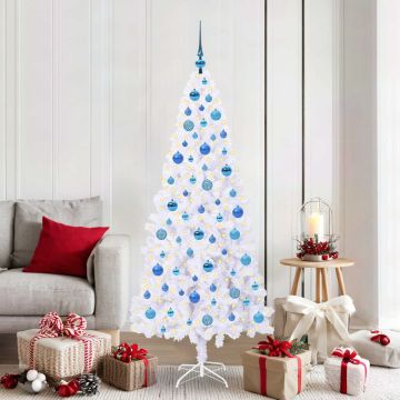 vidaXL Dirbtinė Kalėdų eglutė su 300 LED Balta 180 cm PVC ir Plienas