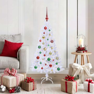 vidaXL Dirbtinė Kalėdų eglutė su 150 LED Balta 120 cm PVC ir Plienas