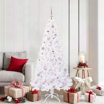 vidaXL Dirbtinė Kalėdų eglutė su 300 LED Balta 180 cm PVC ir Plienas