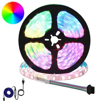 vidaXL LED juosta 2 pcs Juoda ir permatoma 5100 mm Varis ir plastikas