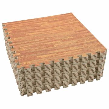 vidaXL Galvosūkio pratybų kilimėliai 24 pcs Ruda 8,64 ㎡ EVA puta