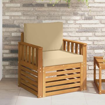 vidaXL Lauko sofos komplektas su pagalve Natūrali 71 x 63 x 73 cm