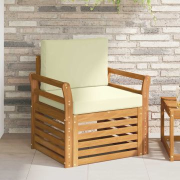 vidaXL Lauko sofos komplektas su pagalve Natūrali 75,5 x 63 x 73 cm