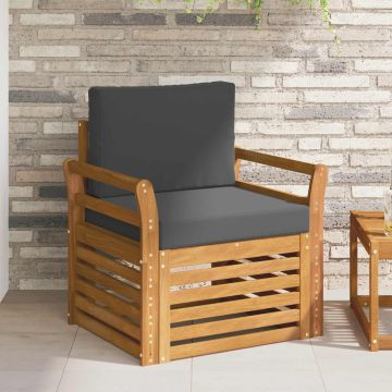 vidaXL Lauko sofos komplektas su pagalve Natūrali 75,5 x 63 x 73 cm
