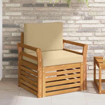 vidaXL Lauko sofos komplektas su pagalve Natūrali 75,5 x 63 x 73 cm