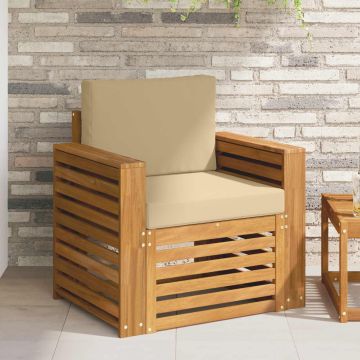 vidaXL Lauko sofos komplektas su pagalve Natūrali 79 x 63 x 73 cm
