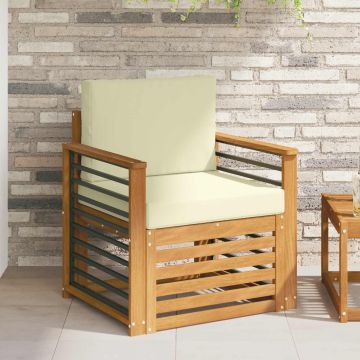 vidaXL Lauko sofos komplektas su pagalve Natūrali 71 x 63 x 73 cm