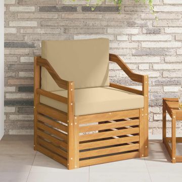 vidaXL Lauko sofos komplektas su pagalve Natūrali 67 x 63 x 73 cm