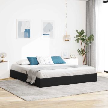 vidaXL Saugos lova su galvūgalio Juodas 160 x 200 cm Aksomas
